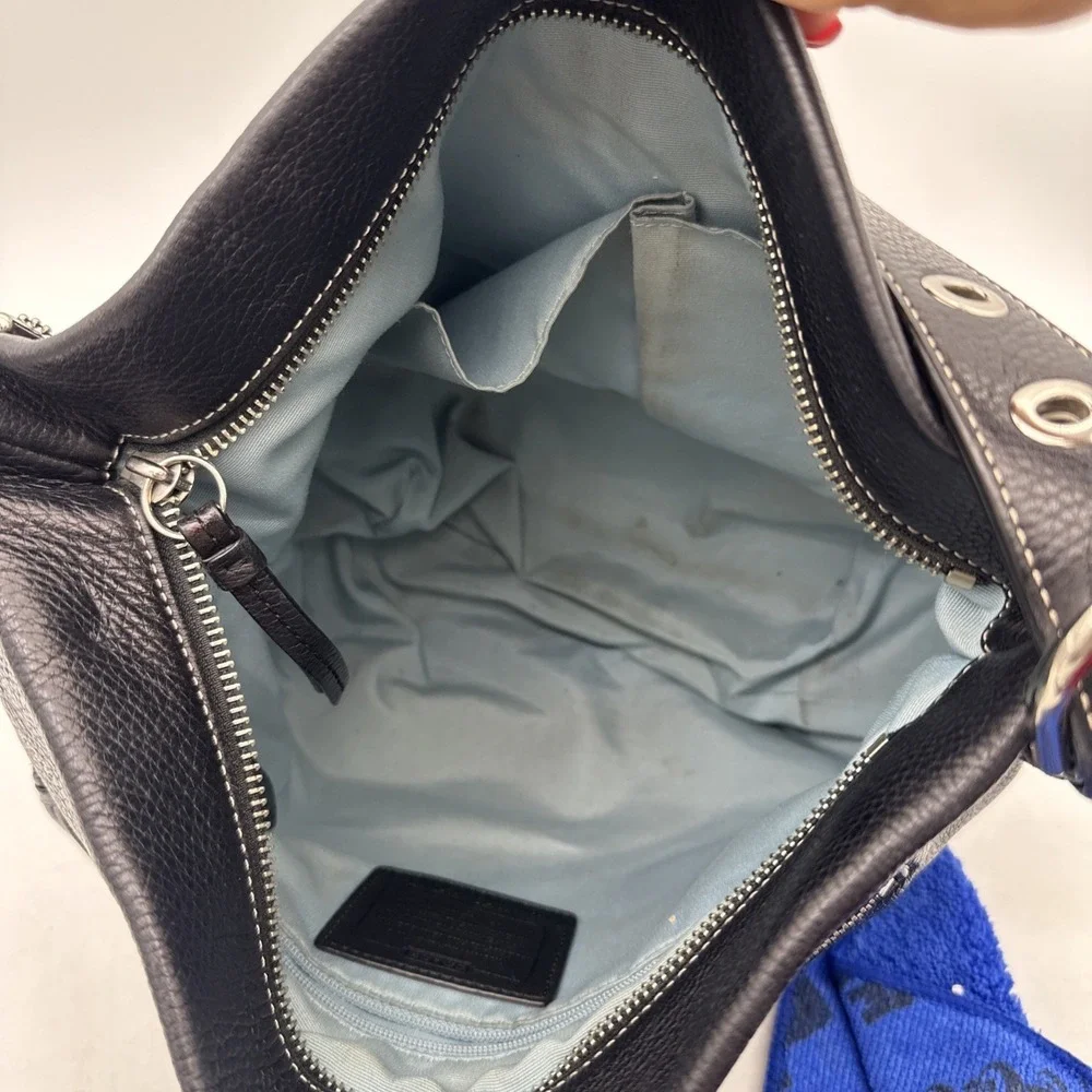 COACH  F15064 Black Hobo Leather Shoulder Bag  Leather 14